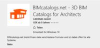 3D BIM CAD Modelle mit der BIMcatalogs.net App jetzt auch für Windows 10 erweitert