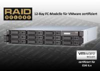 RAIDdeluxe 12-Bay Fibre Channel Disk-Arrays erfolgreich für VMware ESXi 6.x zertifiziert