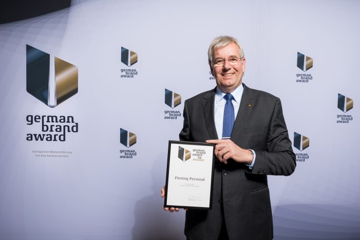 German Brand Award 2016: Piening Personal für erfolgreiche Markenführung ausgezeichnet German Brand Award 2016: Piening Personal für erfolgreiche Markenführung ausgezeichnet