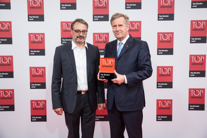 Wolfgang Dykiert als TOP CONSULTANT 2016 ausgezeichnet