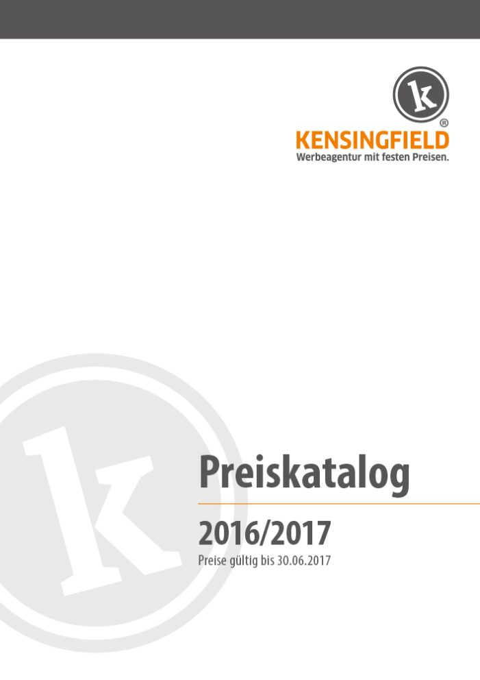Kensingfield veröffentlicht Gesamtkatalog mit Festpreisen
