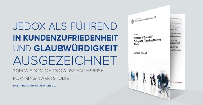 Jedox: Führender Anbieter für Enterprise Planning-Software in Dresner-Marktstudie Jedox: Führender Anbieter für Enterprise Planning-Software in Dresner-Marktstudie