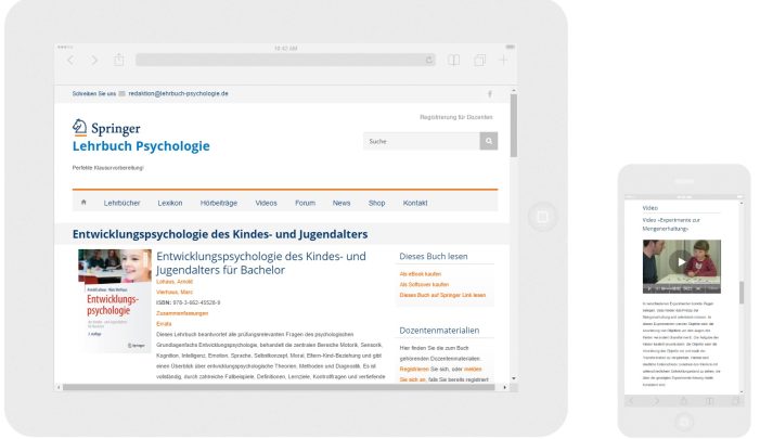 Neue E-Learning-Plattform für lehrbuch-psychologie.de: Digitalagentur keeunit relauncht das Springer Lehrbuch-Portal
