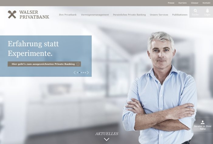 Neuer Webauftritt der Walser Privatbank Neuer Webauftritt der Walser Privatbank