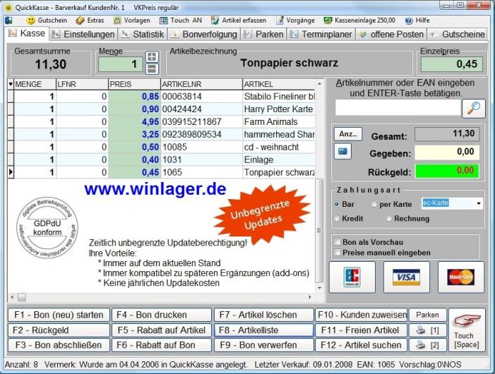 Kassensoftware von TaylorCom
