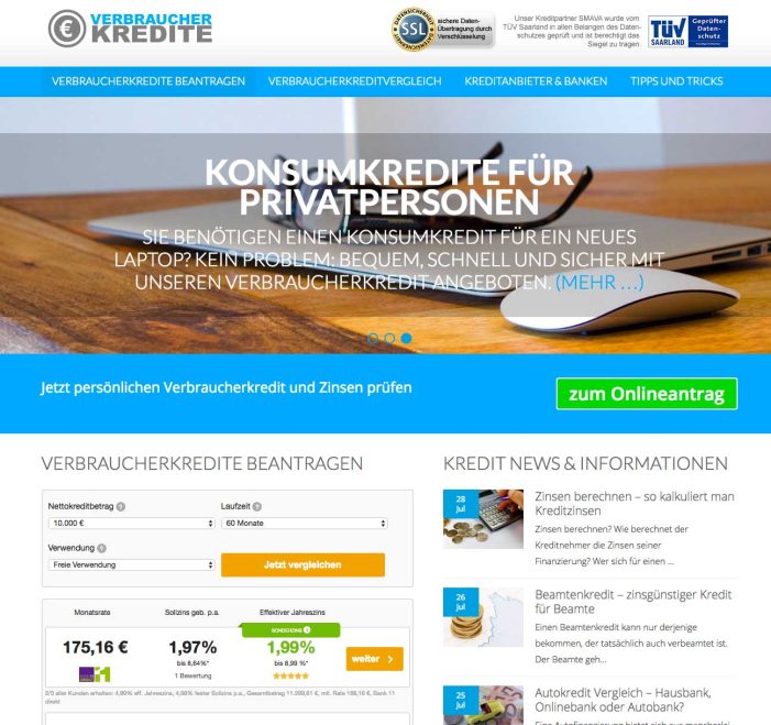 neue Verbraucherkredit Plattform gelauncht