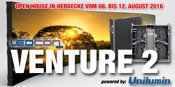 Jetzt bei publitec mieten  VENTURE 2 (powered by Unilumin) setzt neue Maßstäbe für 2,6 mm LED!