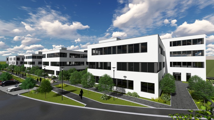 Premiere in Deutschland: Erste Crowdfinanzierung für Büroneubau / Private Anleger können sich über zinsbaustein.de an Bürokomplex in Erlangen beteiligen (FOTO)