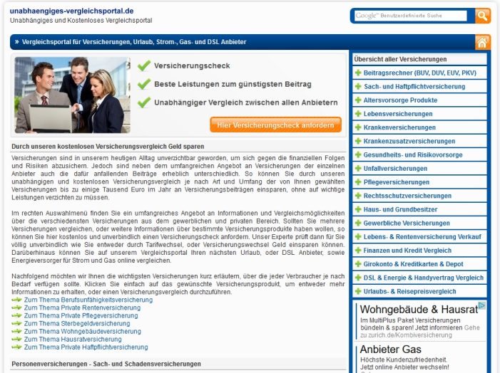 Unabhängiges Vergleichsportal