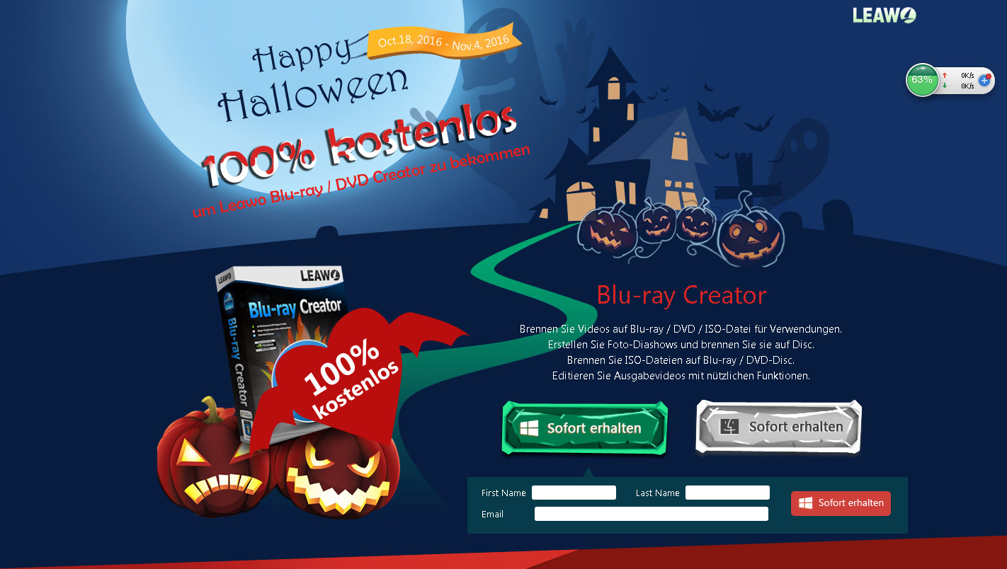 Leawo Software bietet ein kostenloses Giveaway von Blu-ray Creator in Halloween-Aktion 2016 an Leawo Software bietet ein kostenloses Giveaway von Blu-ray Creator in Halloween-Aktion 2016 an