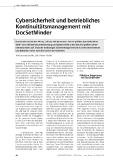Cybersicherheit und betriebliches Kontinuitätsmanagement
