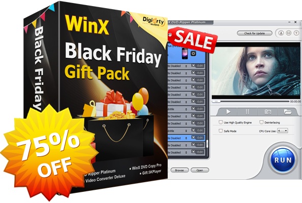 75% Rabatt auf WinX DVD Video Converter Geschenkpaket für Black Friday und Cyber Monday