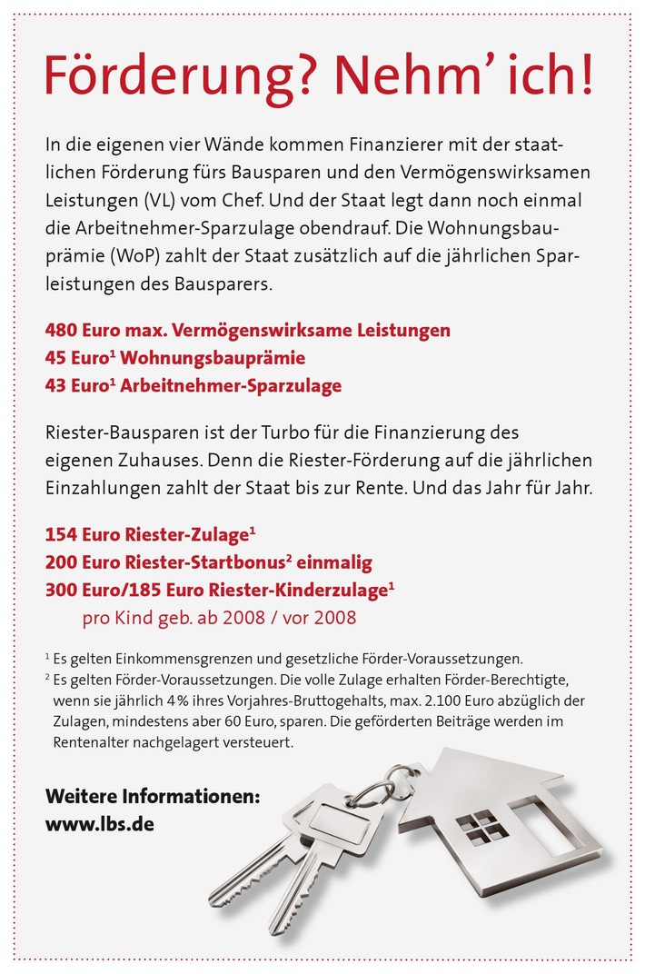 Lücken beim Finanzwissen können viel Geld kosten / LBS empfiehlt: Zum Jahresende noch Finanzen und Förderung checken lassen (FOTO)