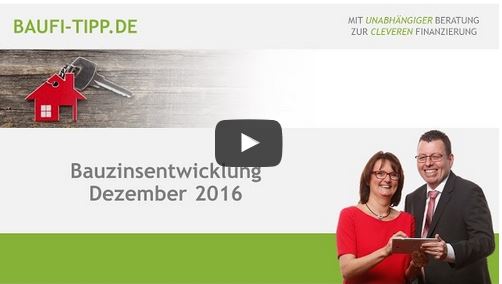 Die Bauzinsentwicklung im Dezember 2016