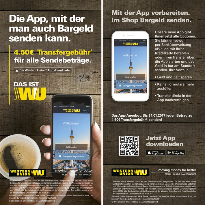 Western Union ergänzt seine mobile App um eine Barzahlungs-Funktion für ein bequemes Verschenken von Bargeld an den Feiertagen (FOTO)