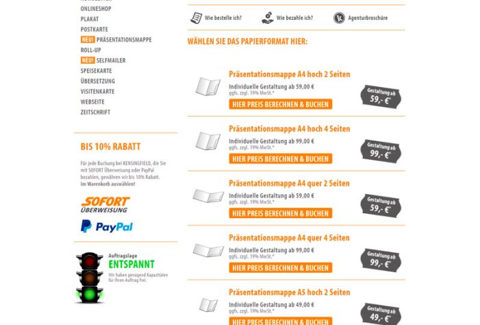 Neu bei Kensingfield: Präsentationsmappe zum Festpreis