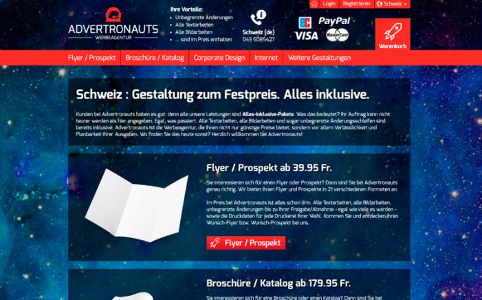 Schweiz : Gestaltung zum Festpreis. Alles inklusive.