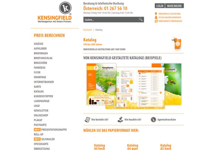 Gestaltung: Katalog einfach auf Rechnung buchen