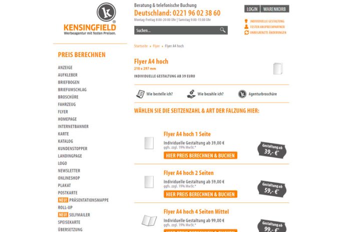 Gestaltung: Flyer A4 hoch einfach auf Rechnung buchen