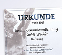 Institut GenerationenBeratung für „Großer Preis des Mittelstandes 2017“ nominiert