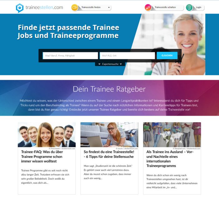 Traineestellen.com – Die neue Jobbbörsel für Absolventen und Young Professionals Traineestellen.com – Die neue Jobbbörsel für Absolventen und Young Professionals