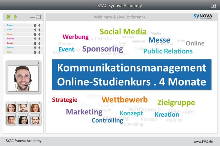 Kommunikationsmanagement als Online-Studienkurs für Praktiker an der SYAC Synova Academy