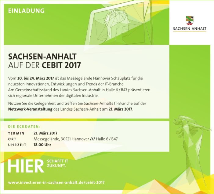Einladung zum Besuch des Landesstandes auf der CeBIT 2017