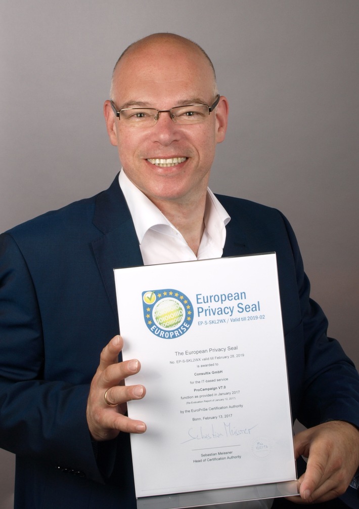 Consultix GmbH erhält erneut das Europäische Datenschutz-Gütesiegel EuroPriSe (FOTO)