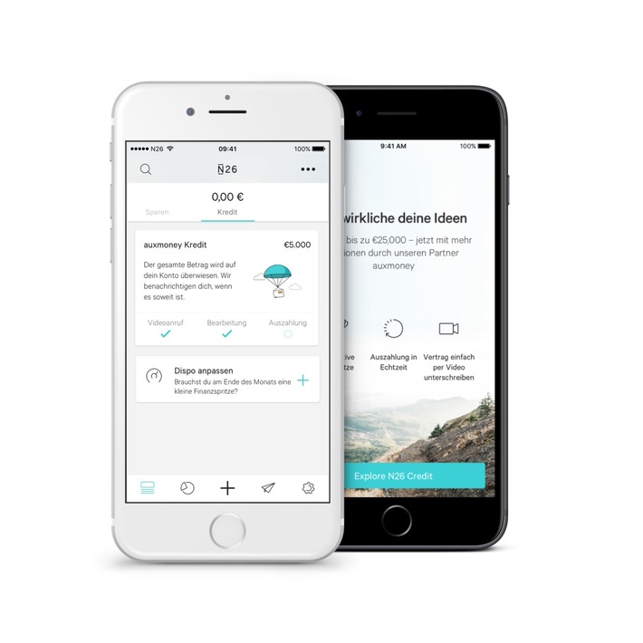 Die Mobile Bank N26 und Kreditmarktplatz auxmoney kooperieren / 
N26 erweitert Kreditangebot in Deutschland durch Partnerschaft mit auxmoney (FOTO)