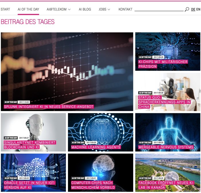 Zone implementiert Newsblog „AI News Of The Day“ für Telekom Zone implementiert Newsblog „AI News Of The Day“ für Telekom