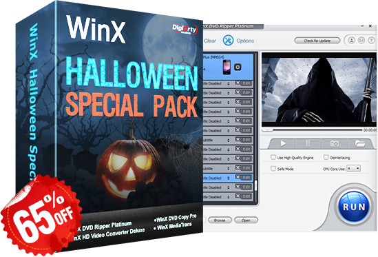 WinXDVD 65% Halloween Gutschein 2017 für DVD Video Software