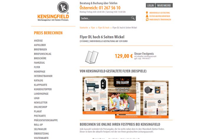 Flyer DL hoch 6 Seiten Wickel – Gestaltung ab 129 Euro