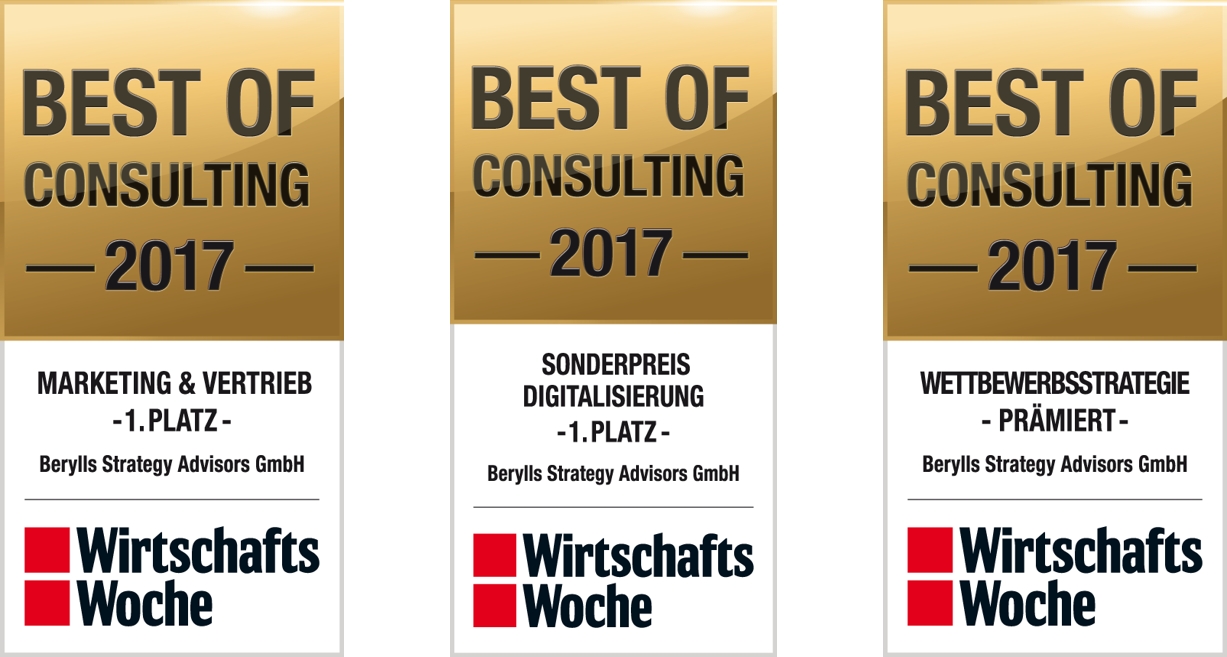 Drei Best of Consulting Awards für Berylls