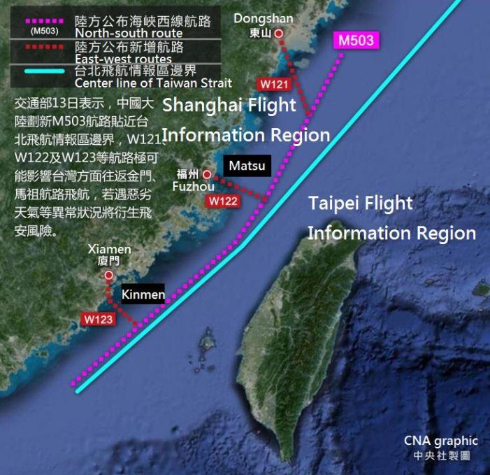 Peking richtet vier Flugrouten über Taiwan ein – und gefährdet damit Frieden und Stabilität in der Region