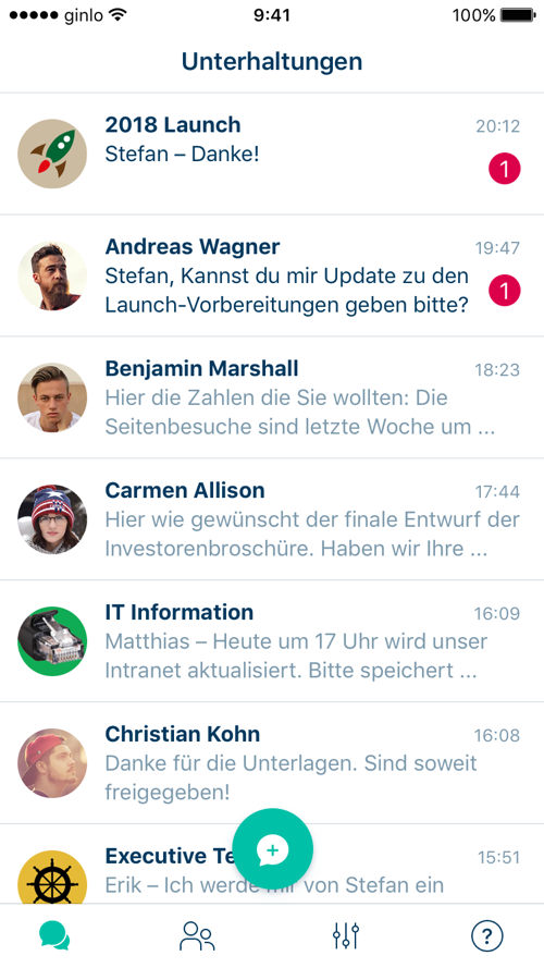 Business Messenger ginlo @work bietet Sicherheit bei voller Datenhoheit