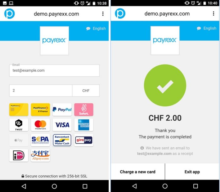 Payrexx: Die erste Kreditkartenterminal-App für Android Mobiltelefone und Tablets