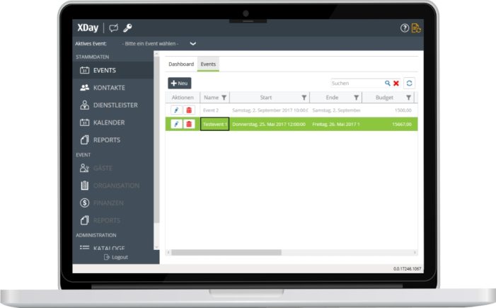 XDay optimiert das Eventmanagement von selbstständigen Eventplanern und Mittelständlern