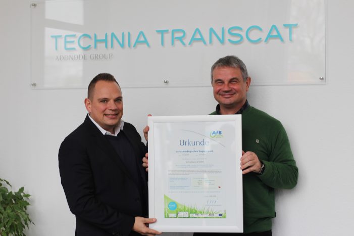CSR-Urkunde für nachhaltiges unternehmerisches Handeln für TechniaTranscat