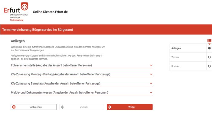 Online-Terminvergabe für mehr Bürgerfreundlichkeit in Erfurt