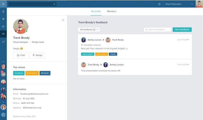 Taskworld integriert smarte Leistungsbeurteilung Taskworld integriert smarte Leistungsbeurteilung