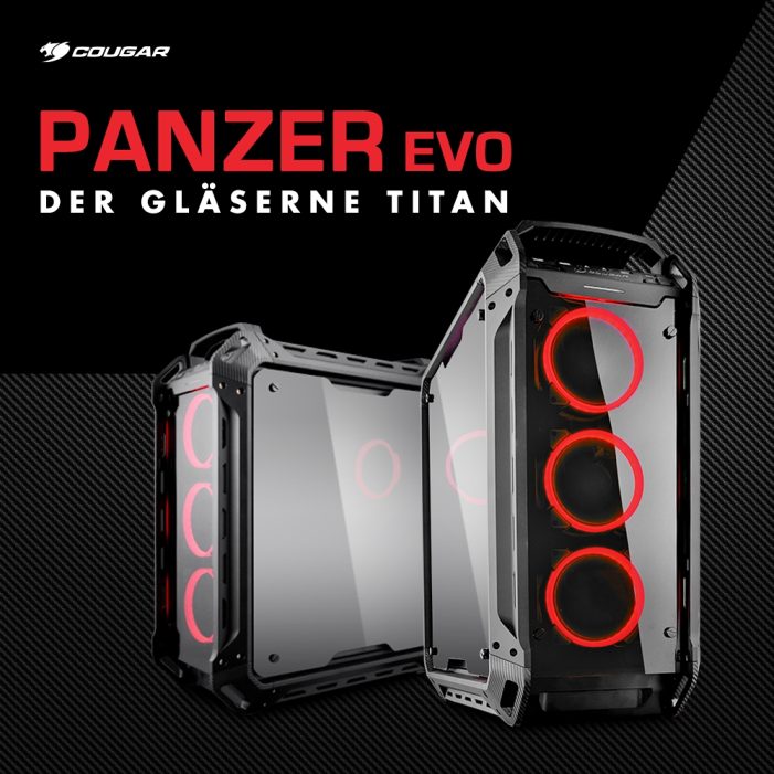 NEUHEIT bei Caseking – Der Cougar Panzer Evo Big-Tower im futuristischen Military-Design.
