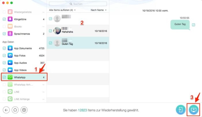 PhoneRescue stellt gelöschte WhatsApp Chatverlauf 100% wieder her PhoneRescue stellt gelöschte WhatsApp Chatverlauf 100% wieder her