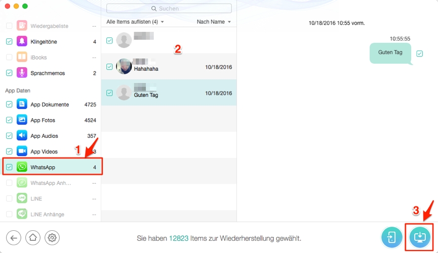 PhoneRescue stellt gelöschte WhatsApp Chatverlauf 100% wieder her PhoneRescue stellt gelöschte WhatsApp Chatverlauf 100% wieder her
