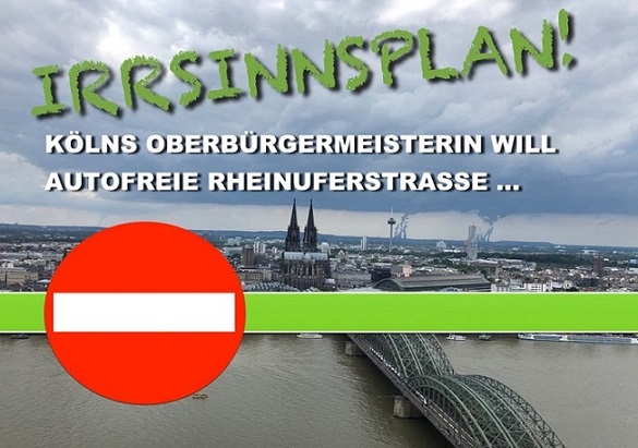Köln / Freie Wähler: Rekers „autofreie Sonntage“ sind absurde Symbolpolitik.