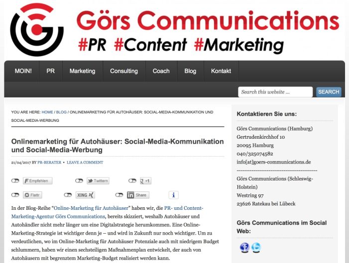 Autohaus Onlinemarketing: Social-Media-Kommunikation und Social-Media-Werbung