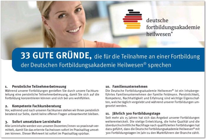 33 gute Gründe – Deutsche Fortbildungsakademie Heilwesen