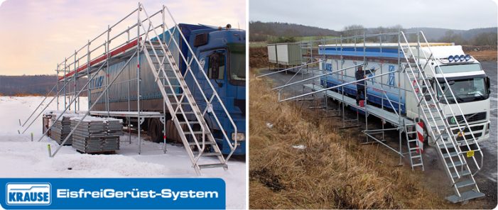 Das original KRAUSE Eisfreigerüst-System, in jeder Jahreszeit der sicherste Zugang zu Fahrzeugen