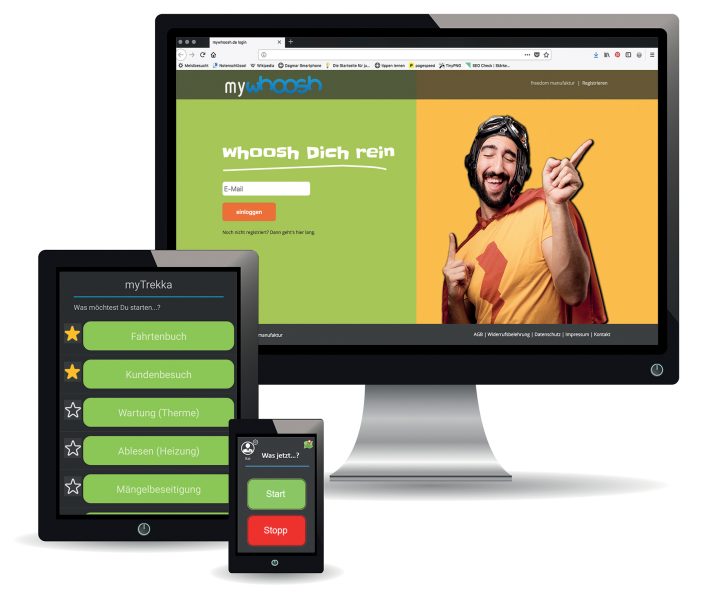 whoosh myTrekka – Der digitale Stundenzettel für Handwerker whoosh myTrekka – Der digitale Stundenzettel für Handwerker