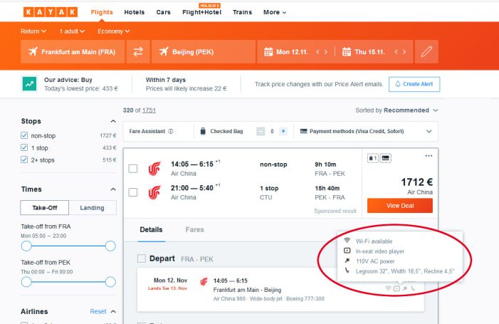 KAYAK setzt auf Seat Data von QUICKET KAYAK setzt auf Seat Data von QUICKET