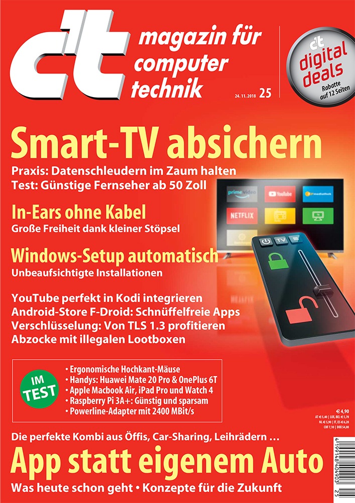 Smart-TVs im c–t-Test / Datenschleudern im Zaum halten (FOTO)